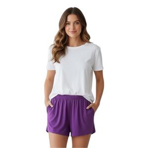 Rhonda Shear Size S Purple Sleep Shorts